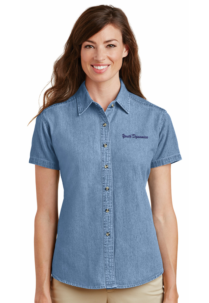 Ladies' Short Sleeve Denim Shirt – Youth Dynamics